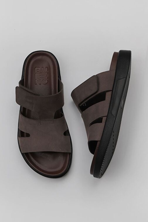 Bueno Shoes Kahverengi Nubuk Erkek Düz Terlik 11t23447 - Görsel 2