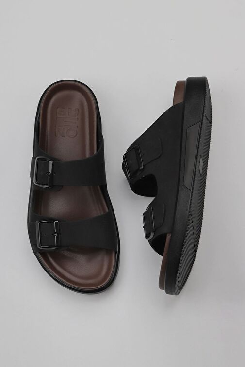 Bueno Shoes Siyah Nubuk Deri Erkek Düz Terlik 11t23348 - Görsel 2