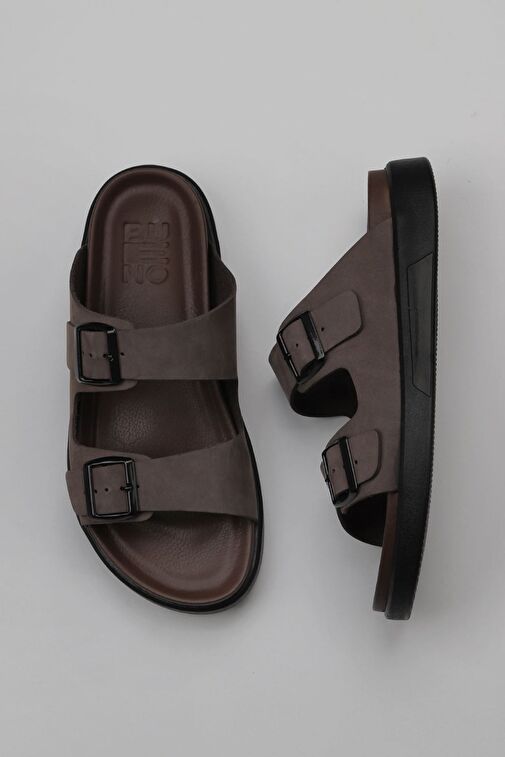 Bueno Shoes Kahverengi Nubuk Erkek Düz Terlik 11t23348 - Görsel 2