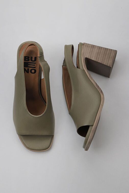 Bueno Shoes Yeşil Deri Kadın Topuklu Sandalet 01wy3706 - Görsel 2