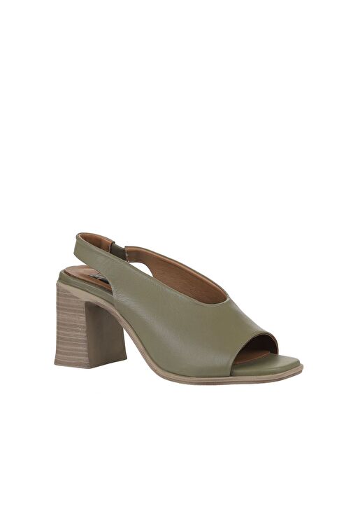 Bueno Shoes Yeşil Deri Kadın Topuklu Sandalet 01wy3706 - Görsel 4