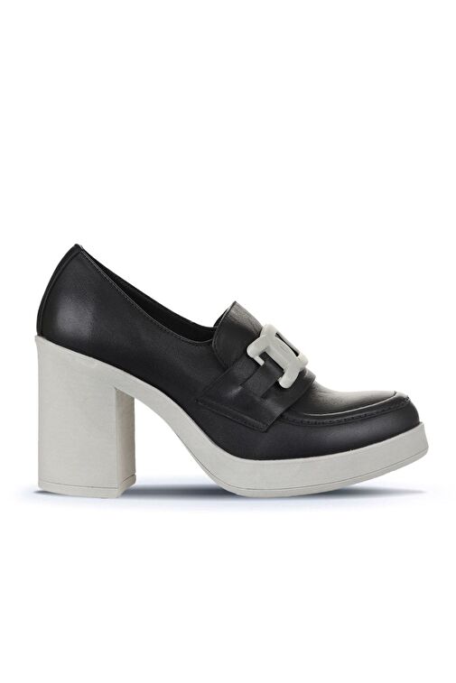 Bueno Shoes Siyah Gri Deri Kadın Topuklu Ayakkabı 01wz3201 - Görsel 2