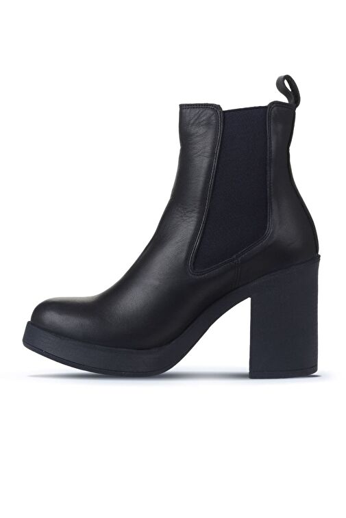 Bueno Shoes Lacivert Deri Kadın Topuklu Bot 01wz3202 - Görsel 4