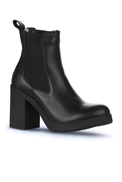 Bueno Shoes Siyah Deri Kadın Topuklu Bot 01wz3202 - Görsel 3