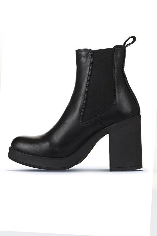 Bueno Shoes Siyah Deri Kadın Topuklu Bot 01wz3202 - Görsel 4