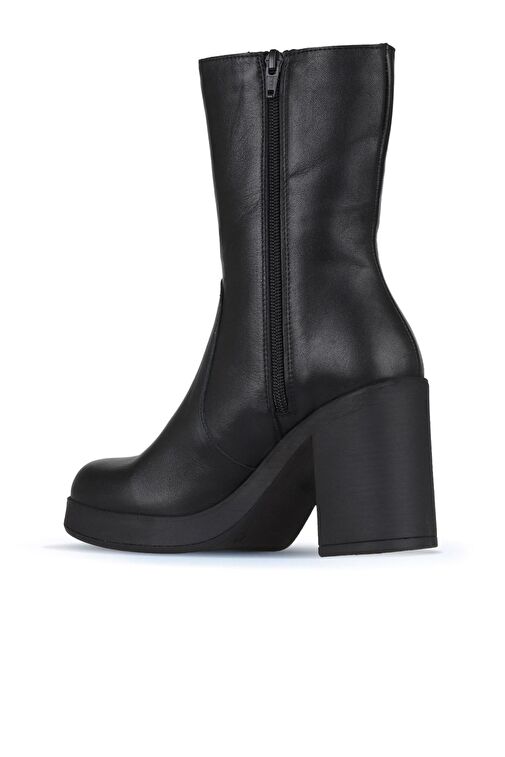 Bueno Shoes Siyah Deri Kadın Topuklu Bot 01wz3203 - Görsel 5