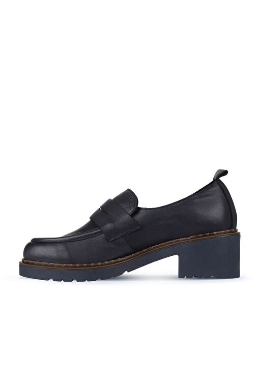 Bueno Shoes Lacivert Deri Kadın Topuklu Ayakkabı 01wz4404 - Görsel 4