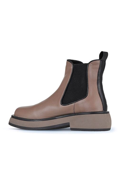 Bueno Shoes Gri Vizon Deri Kadın Düz Bot 01wz4501 - Görsel 5