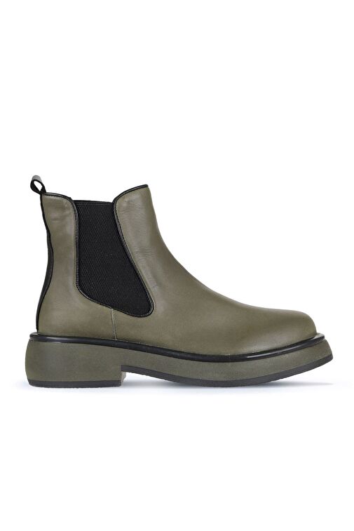 Bueno Shoes Haki Deri Kadın Bot 01wz4501 - Görsel 2