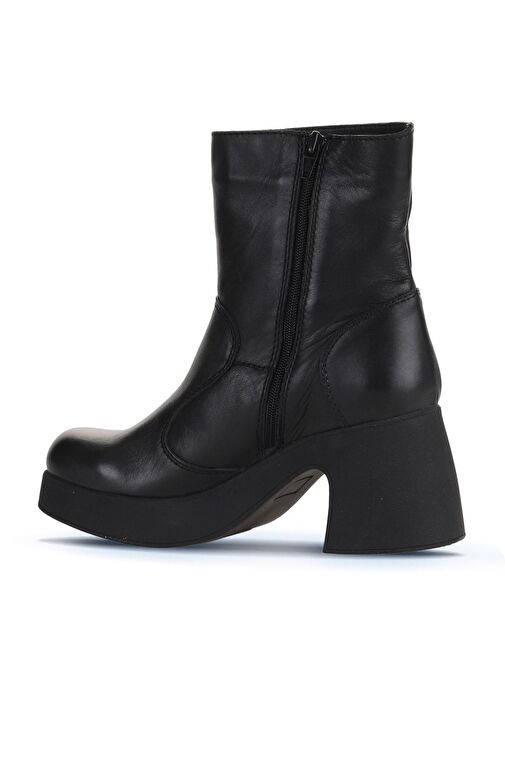 Bueno Shoes Siyah Deri Kadın Topuklu Bot 01wz7000 - Görsel 5