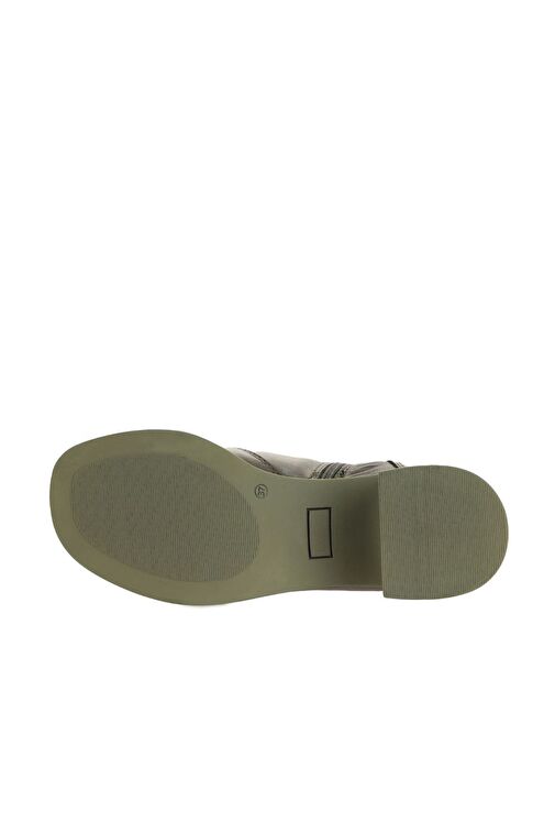 Bueno Shoes Haki Deri Kadın Topuklu Bot 01wz7000 - Görsel 6