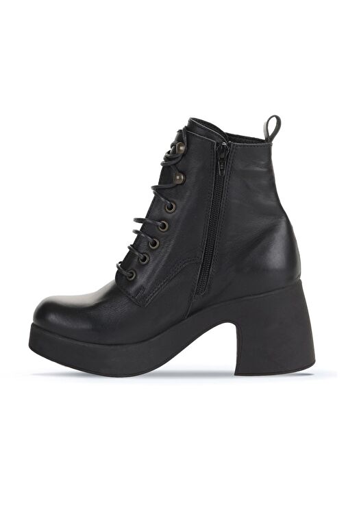 Bueno Shoes Siyah Deri Kadın Topuklu Bot 01wz7001 - Görsel 4
