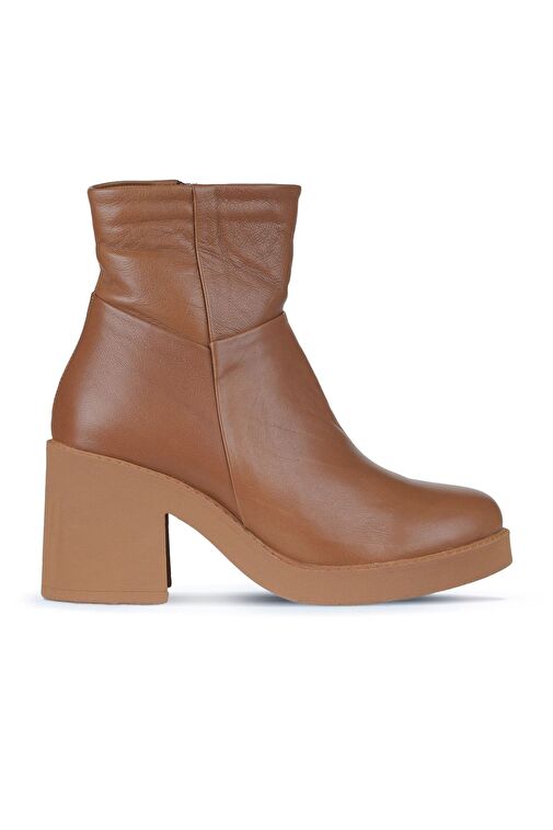 Bueno Shoes Taba Deri Kadın Topuklu Bot 01wz7100 - Görsel 2