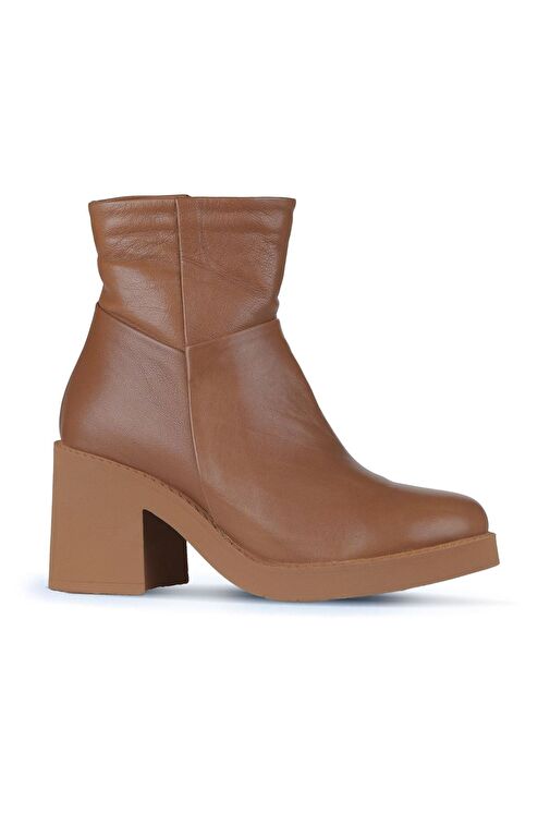 Bueno Shoes Taba Deri Kadın Topuklu Bot 01wz7100 - Görsel 3