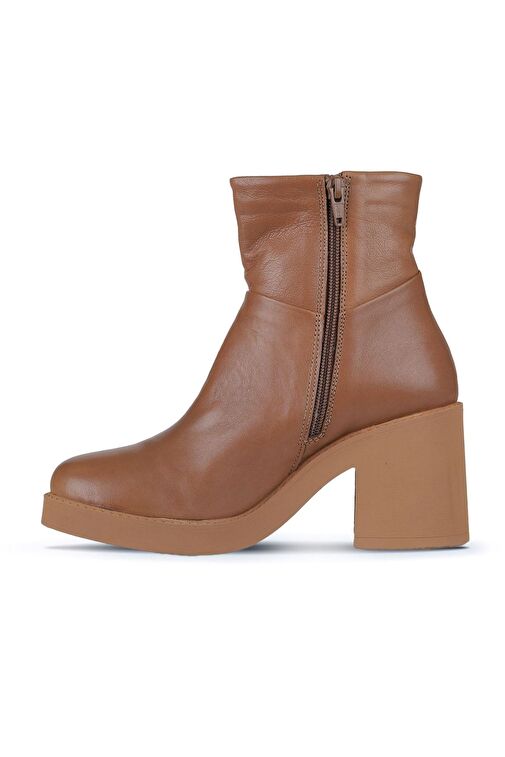 Bueno Shoes Taba Deri Kadın Topuklu Bot 01wz7100 - Görsel 4