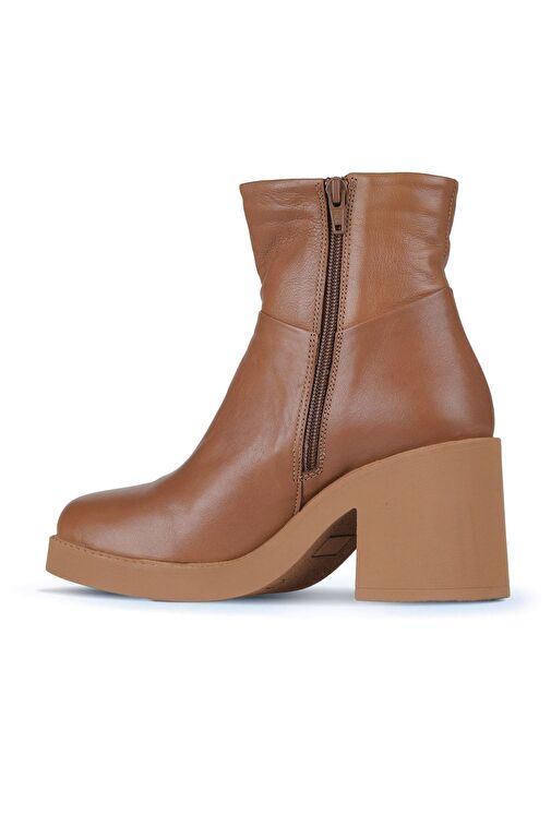 Bueno Shoes Taba Deri Kadın Topuklu Bot 01wz7100 - Görsel 5