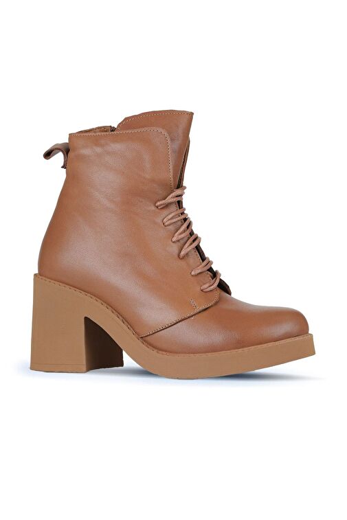 Bueno Shoes Taba Deri Kadın Topuklu Bot 01wz7107 - Görsel 3