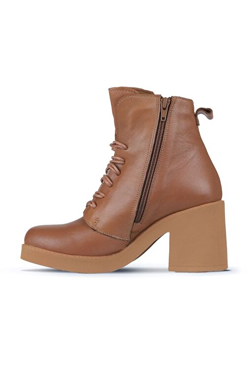Bueno Shoes Taba Deri Kadın Topuklu Bot 01wz7107 - Görsel 4
