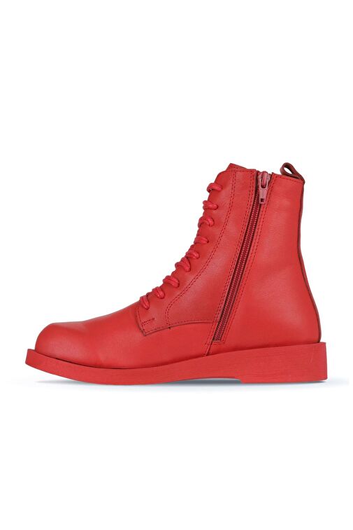 Bueno Shoes Kırmızı Deri Kadın Düz Bot 01wz8900 - Görsel 4