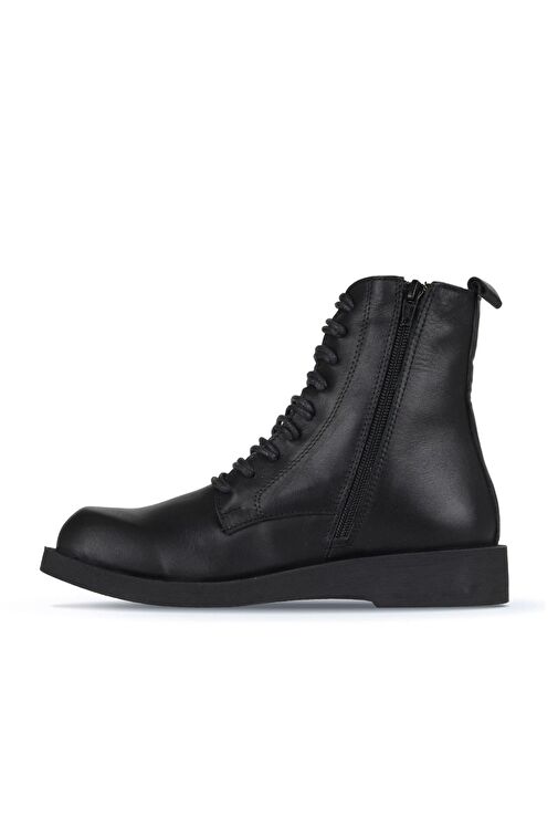 Bueno Shoes Siyah Deri Kadın Düz Bot 01wz8900 - Görsel 4
