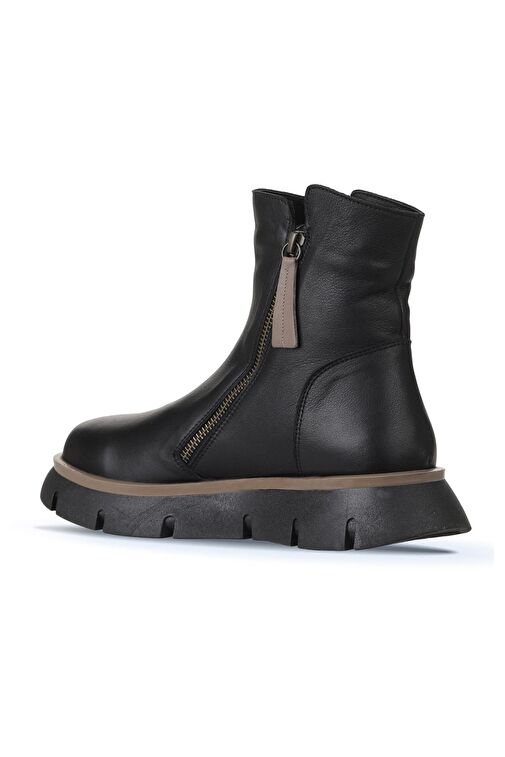 Bueno Shoes Siyah Gri Deri Kadın Bot 01wz1501 - Görsel 5