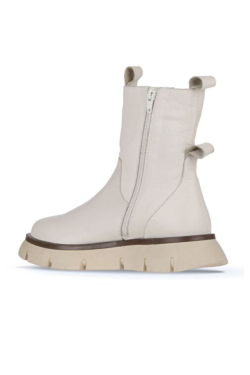 Bueno Shoes Bej Deri Kadın Dolgu Topuklu Bot 01wz1504 - Görsel 5
