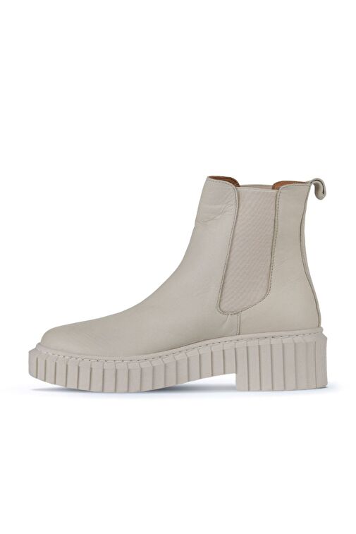 Bueno Shoes Bej Deri Kadın Topuklu Bot 01wz6306 - Görsel 4