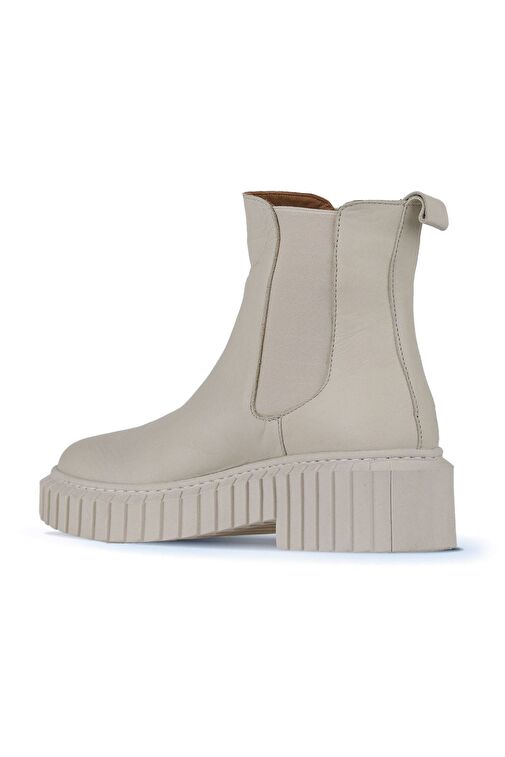 Bueno Shoes Bej Deri Kadın Topuklu Bot 01wz6306 - Görsel 5