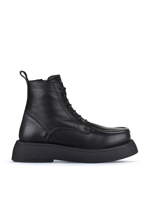 Bueno Shoes Siyah Deri Kadın Dolgu Topuklu Bot 01wz6405 - Görsel 2