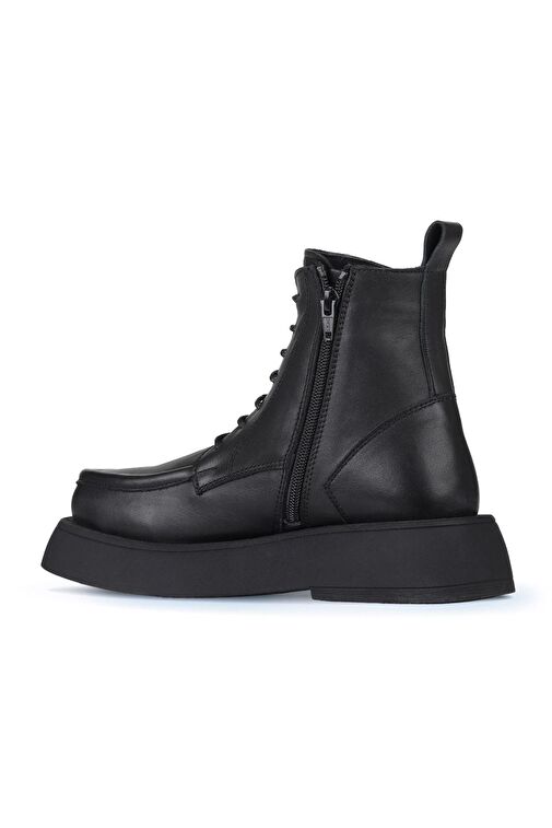Bueno Shoes Siyah Deri Kadın Dolgu Topuklu Bot 01wz6405 - Görsel 5