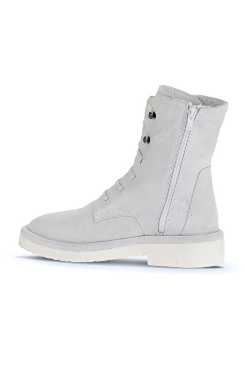 Bueno Shoes Beyaz Süet Kadın Düz Bot 01wz6701 - Görsel 5