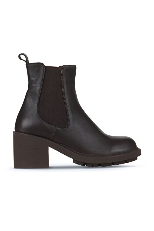 Bueno Shoes Kahverengi Deri Kadın Topuklu Bot 01wz7902 - Görsel 2