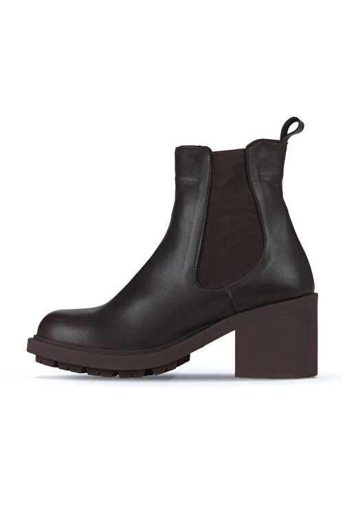 Bueno Shoes Kahverengi Deri Kadın Topuklu Bot 01wz7902 - Görsel 3