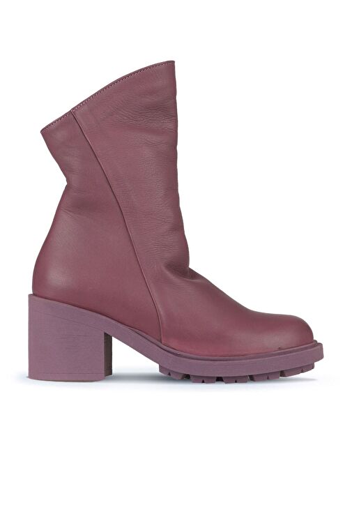 Bueno Shoes Mor Deri Kadın Topuklu Bot 01wz7905 - Görsel 2