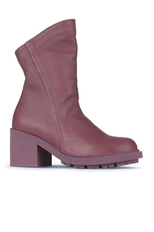 Bueno Shoes Mor Deri Kadın Topuklu Bot 01wz7905 - Görsel 4