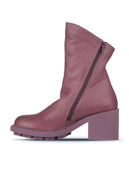 Bueno Shoes Mor Deri Kadın Topuklu Bot 01wz7905 - Görsel 3