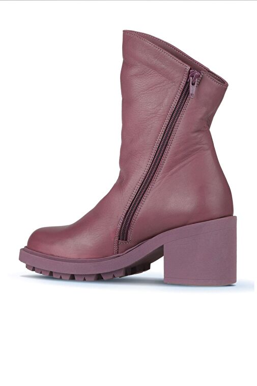 Bueno Shoes Mor Deri Kadın Topuklu Bot 01wz7905 - Görsel 5
