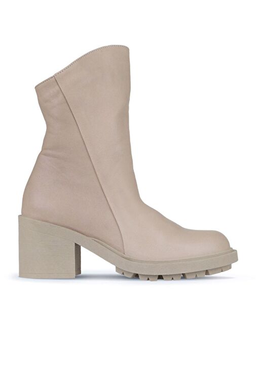 Bueno Shoes Vizon Açık Deri Kadın Topuklu Bot 01wz7905 - Görsel 2