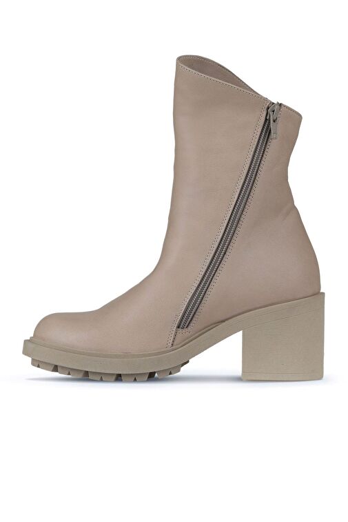 Bueno Shoes Vizon Açık Deri Kadın Topuklu Bot 01wz7905 - Görsel 3