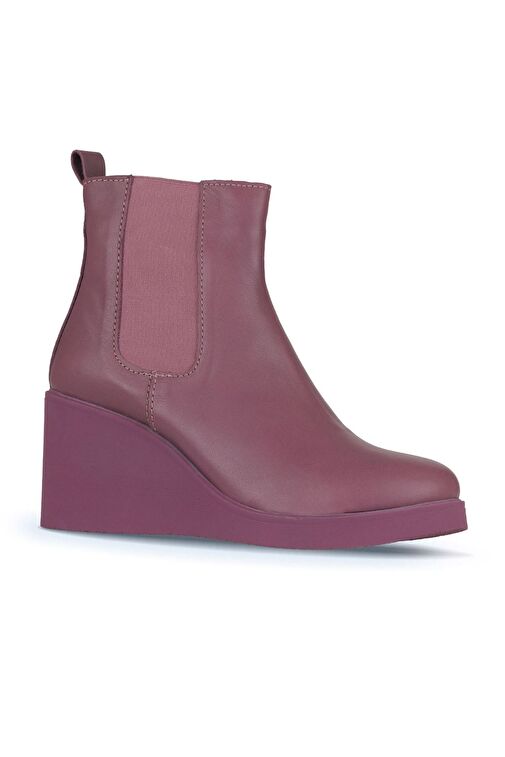 Bueno Shoes Mor Deri Kadın Dolgu Topuklu Bot 01wz8302 - Görsel 3