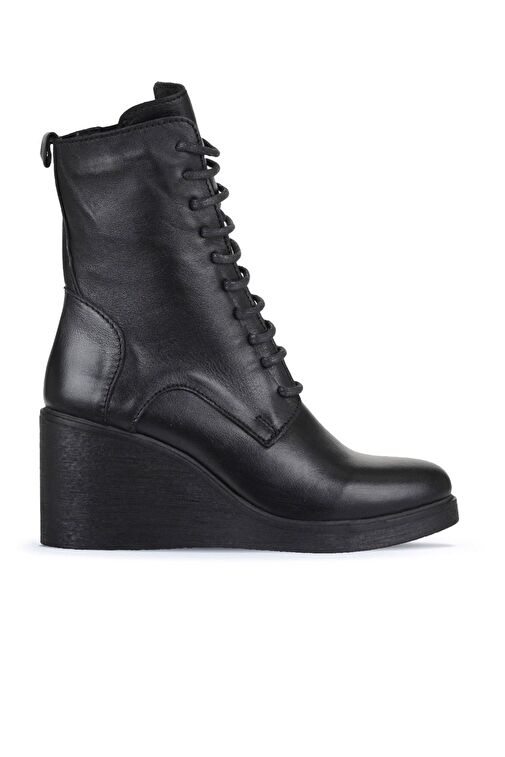 Bueno Shoes Siyah Deri Kadın Dolgu Topuklu Bot 01wz8303 - Görsel 2