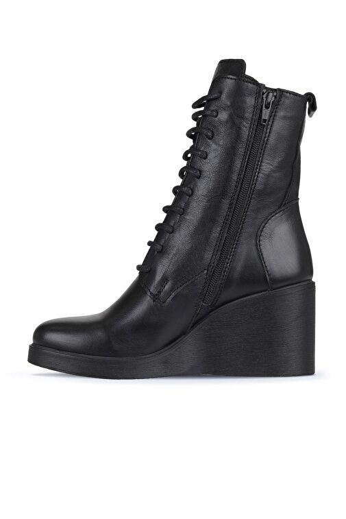 Bueno Shoes Siyah Deri Kadın Dolgu Topuklu Bot 01wz8303 - Görsel 4