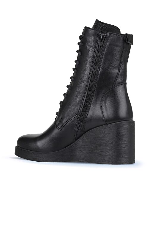 Bueno Shoes Siyah Deri Kadın Dolgu Topuklu Bot 01wz8303 - Görsel 5