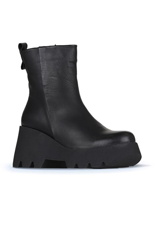 Bueno Shoes Siyah Deri Kadın Dolgu Topuklu Bot 01wz8404 - Görsel 3