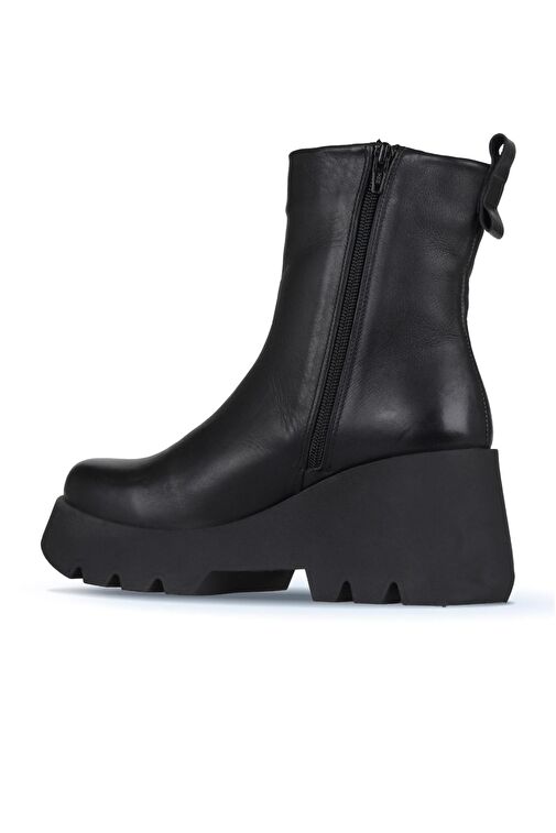 Bueno Shoes Siyah Deri Kadın Dolgu Topuklu Bot 01wz8404 - Görsel 5