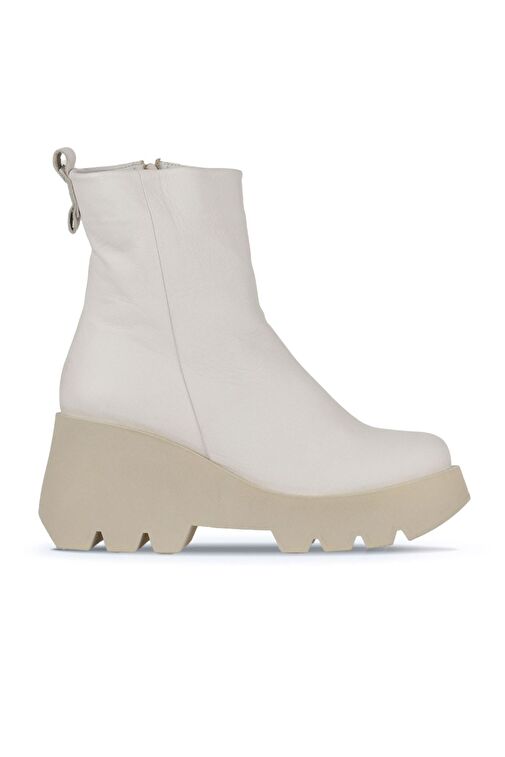 Bueno Shoes Bej Deri Kadın Dolgu Topuklu Bot 01wz8404 - Görsel 2