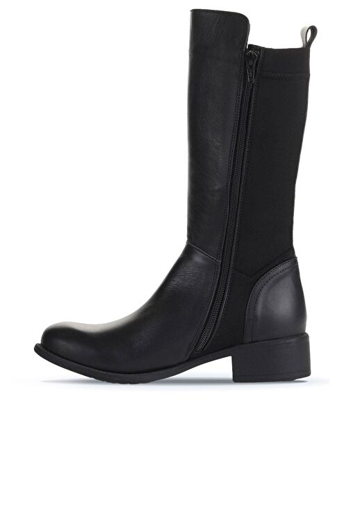 Bueno Shoes Siyah Deri-streç Kadın Düz Çizme 01wz7406 - Görsel 4
