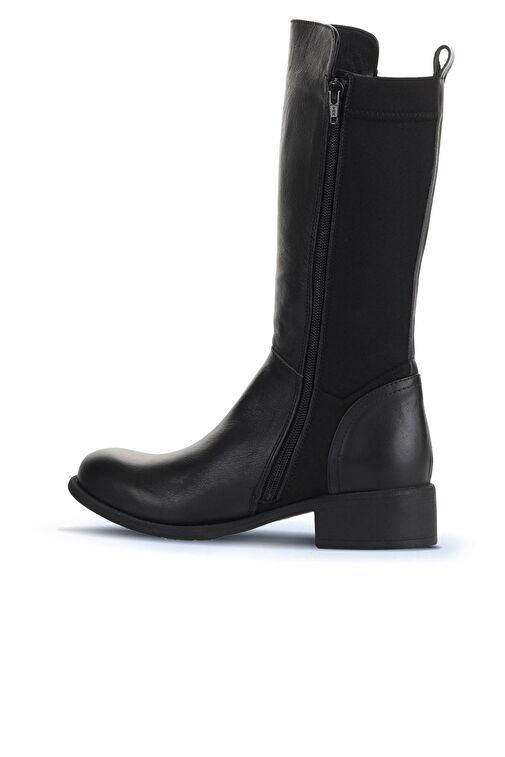 Bueno Shoes Siyah Deri-streç Kadın Düz Çizme 01wz7406 - Görsel 5