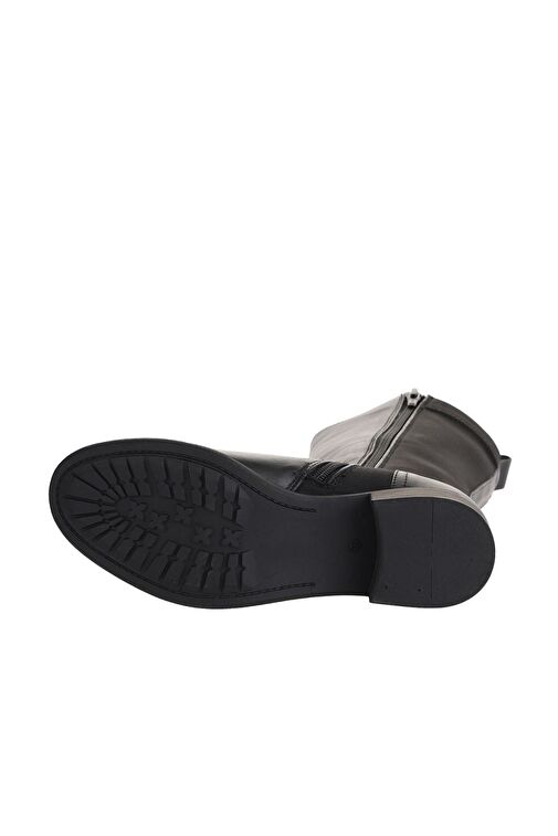 Bueno Shoes Siyah Deri-streç Kadın Düz Çizme 01wz7406 - Görsel 6