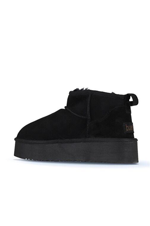 Bueno Shoes Siyah Süet Kadın Dolgu Topuklu Bot 05ag2074054 - Görsel 5